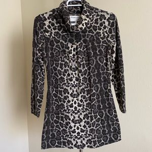 Mob Wife OG Punk Animal Print Cowl Neck Tunic Sweater Size Small